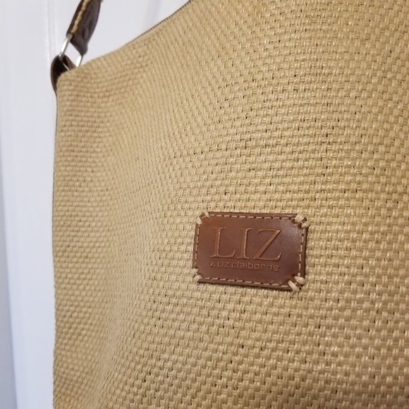 Wicker Woven Bucket Bag for Summer Vintage Liz Claiborne - Picture 8 of 13